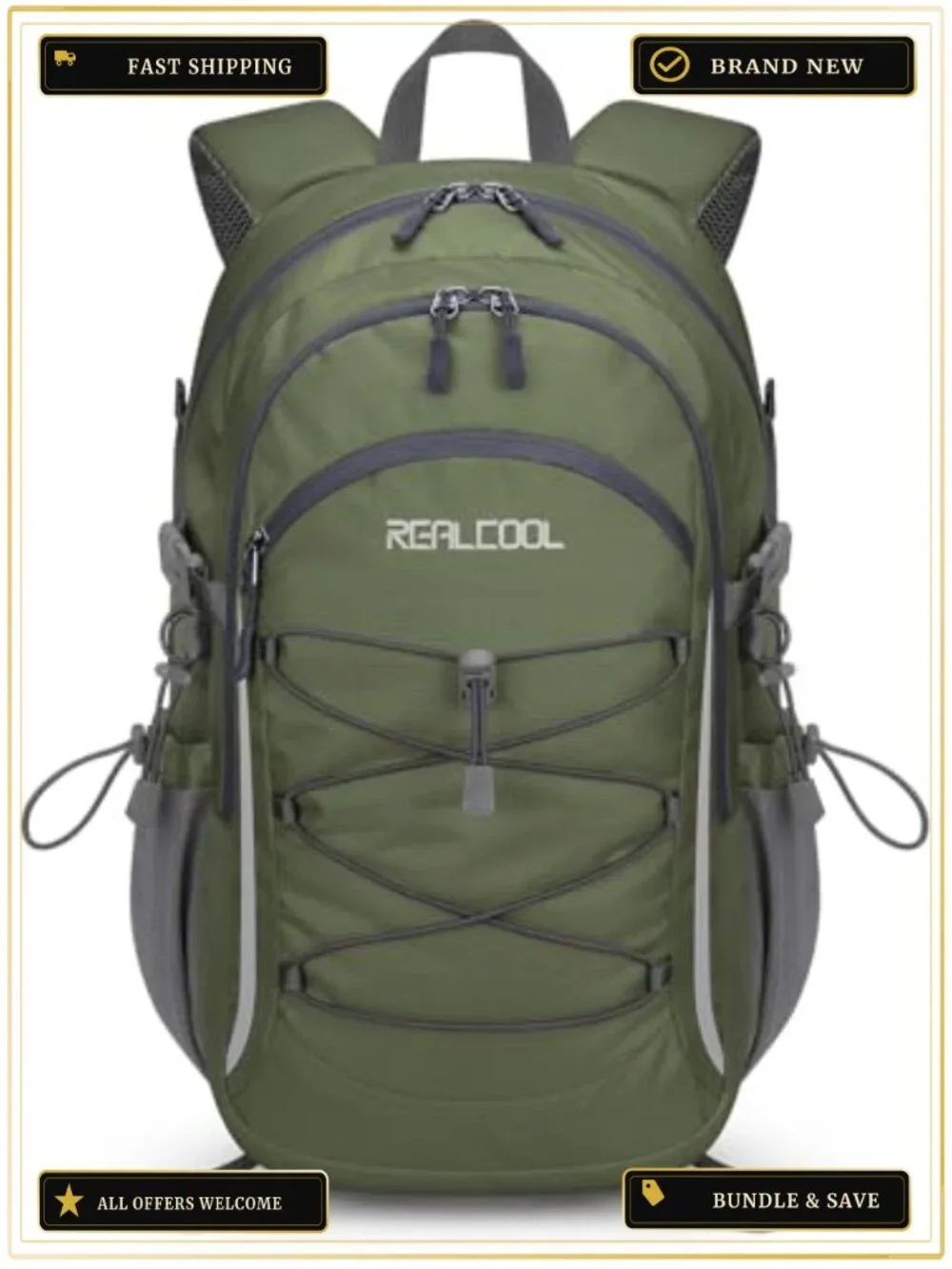 20L Lightweight Hiking Backpack Waterproof Daypack 210D Nylon Camping Gear